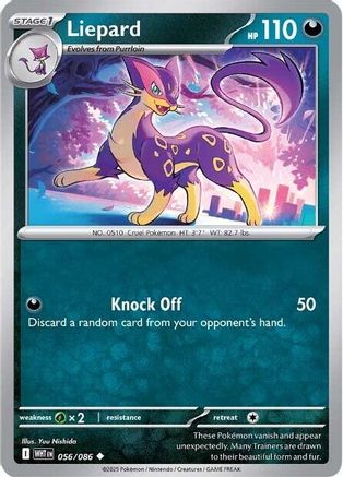 Liepard 056/086 - Reverse Holofoil White Flare