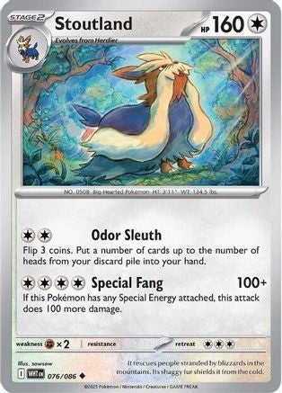 Stoutland 076/086 - Reverse Holofoil White Flare