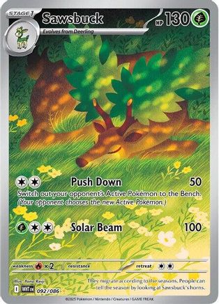 Sawsbuck 092/086 - Holofoil White Flare