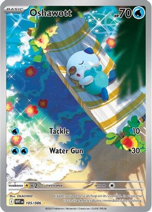 Oshawott 105/086 - Holofoil White Flare