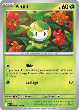 Petilil 006/086 - Reverse Holofoil Black Bolt