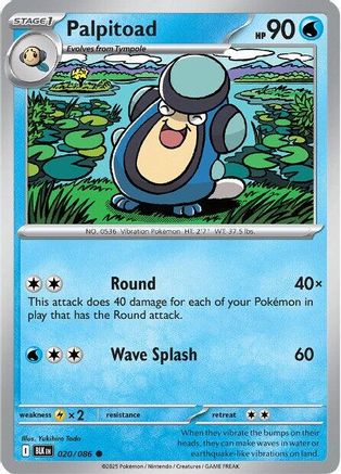 Palpitoad 020/086 - Reverse Holofoil Black Bolt