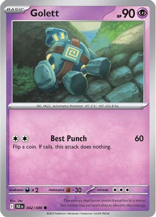 Golett 042/086 - Reverse Holofoil Black Bolt