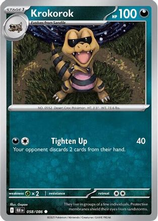 Krokorok 058/086 - Reverse Holofoil Black Bolt