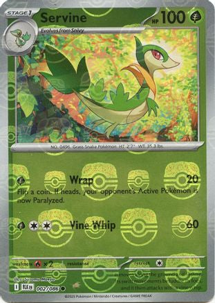 Servine (Master Ball Pattern) 002/086 - Holofoil SV Black Bolt