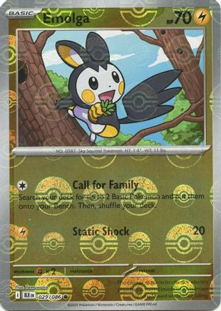 Emolga (Poke Ball Pattern) 029/086 - Holofoil SV Black Bolt