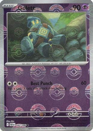 Golett (Poke Ball Pattern) 042/086 - Holofoil Black Bolt