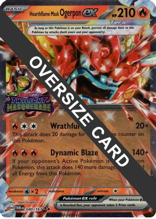Hearthflame Mask Ogerpon ex (Twilight Masquerade Stamp) 040 - Holofoil Jumbo Cards