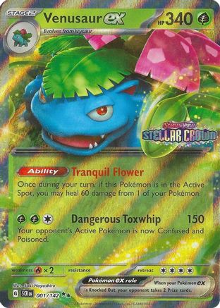 Venusaur ex (Stellar Crown Stamp) 001 - Holofoil Miscellaneous Cards & Products