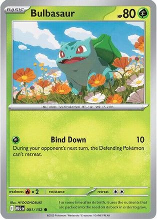 Bulbasaur 001/132 - Reverse Holofoil Mega Evolution