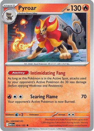 Pyroar 024/132 - Reverse Holofoil Mega Evolution