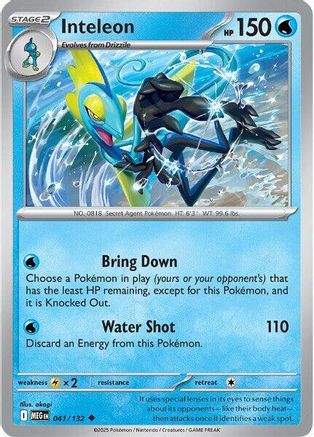 Inteleon 041/132 - Reverse Holofoil Mega Evolution