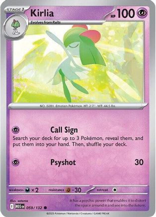 Kirlia 059/132 - Reverse Holofoil Mega Evolution