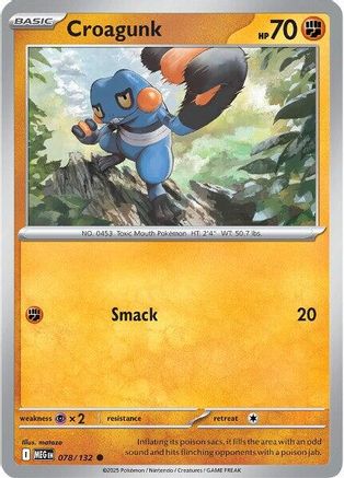 Croagunk 078/132 - Reverse Holofoil Mega Evolution