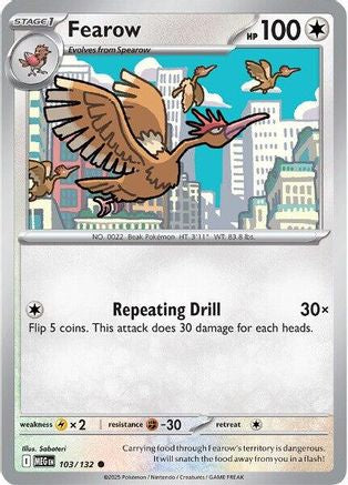 Fearow 103/132 - Reverse Holofoil Mega Evolution