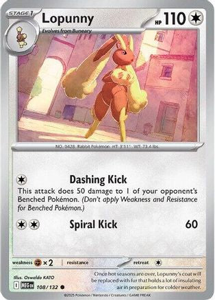 Lopunny 108/132 - Reverse Holofoil Mega Evolution
