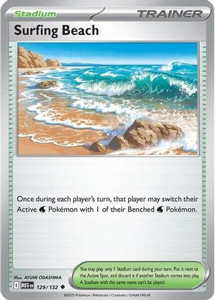 Surfing Beach 129/132 - Reverse Holofoil Mega Evolution