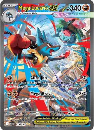 Mega Lucario ex 179/132 - Holofoil Mega Evolution