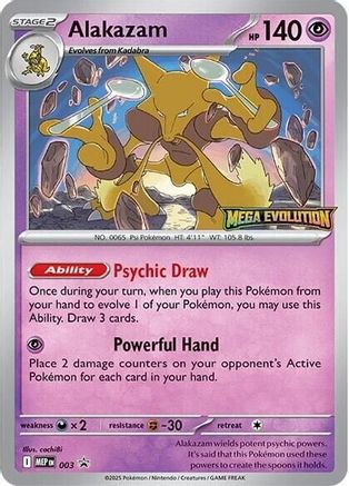 Alakazam 003 Mega Evolution Promo