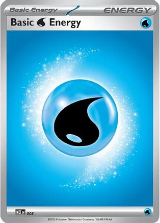 Basic Water Energy 003 - Reverse Holofoil MEE Mega Evolution Energies