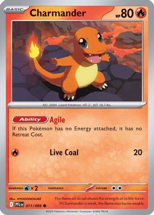 Charmander 011/094 - Reverse Holofoil Phantasmal Flames