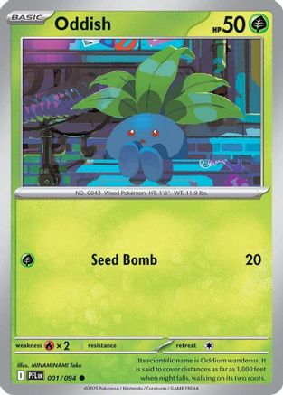 Oddish 001/094 - Reverse Holofoil Phantasmal Flames