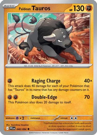 Paldean Tauros 048/094 - Reverse Holofoil Phantasmal Flames