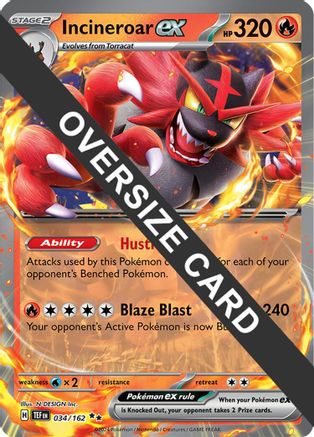 Incineroar ex 034/162 - Holofoil Jumbo Cards