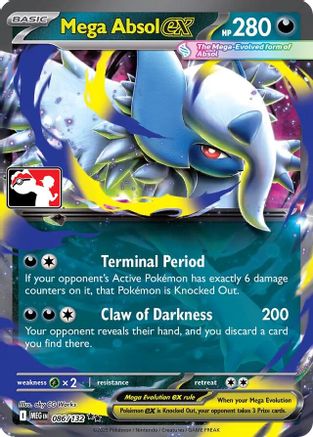 Mega Absol ex 086/132 - Holofoil Prize Pack Series Cards
