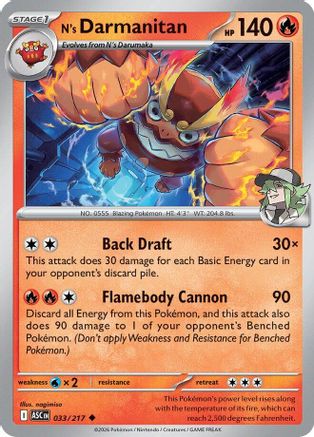 N's Darmanitan 033/217 Ascended Heroes