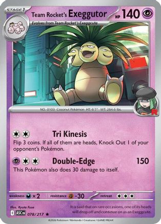 Team Rocket's exeggutor 078/217 - Holofoil Ascended Heroes