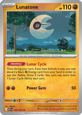Lunatone 105/217 - Holofoil Ascended Heroes