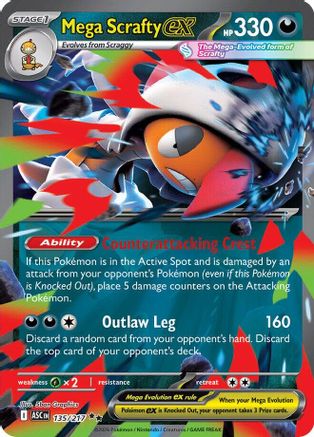 Mega Scrafty ex 135/217 - Holofoil Ascended Heroes