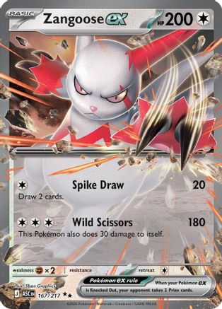 Zangoose ex 167/217 - Holofoil Ascended Heroes