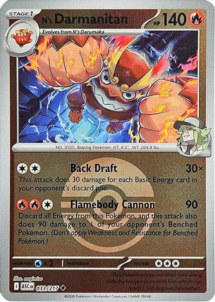 N's Darmanitan (Poke Ball) 033/217 - Reverse Holofoil Ascended Heroes