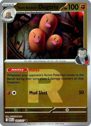 Team Rocket's Dugtrio (Team Rocket) 101/217 - Reverse Holofoil Ascended Heroes