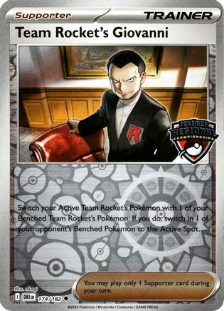 Team Rocket's Giovanni 174 - Reverse Holofoil League & Championship Cards