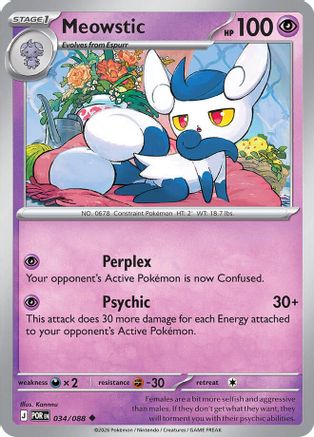 Meowstic 034/088 - Reverse Holofoil Perfect Order
