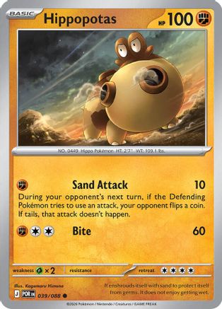 Hippopotas 039/088 - Reverse Holofoil Perfect Order