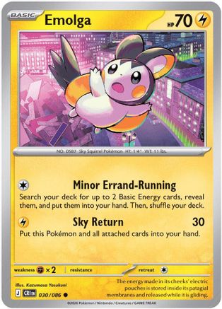 Emolga 030 - Reverse Holofoil ME04 Chaos Rising