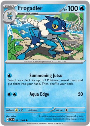 Frogadier 021/086 - Reverse Holofoil ME04 Chaos Rising