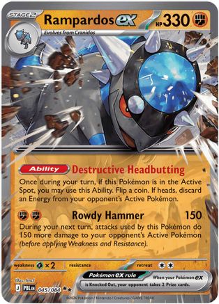 Rampardos ex 045/084 - Holofoil ME05 Pitch Black