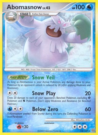 Abomasnow 012/100 - Reverse Holofoil Stormfront