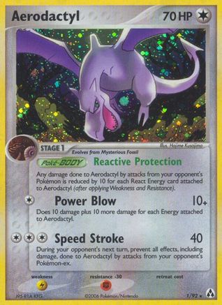 Aerodactyl 001/92 - Holofoil Legend Maker