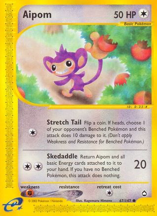 Aipom 067/147 - Reverse Holofoil Aquapolis