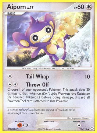 Aipom 070/123 - Reverse Holofoil Mysterious Treasures