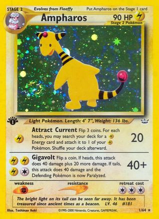 Ampharos 001/64 - 1st Edition Holofoil Neo Revelation
