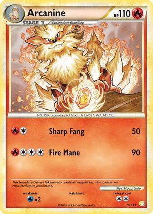 Arcanine 001/123 - Holofoil HeartGold SoulSilver