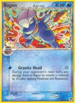 Bagon (Delta Species) 043/101 - Reverse Holofoil Dragon Frontiers