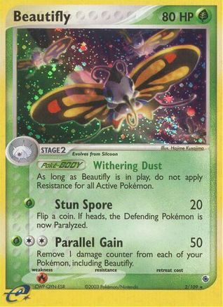 Beautifly 002/109 - Reverse Holofoil Ruby and Sapphire